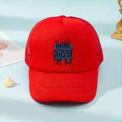 Kids Mesh Print Alphabet Baseball Cap Sunshade Trucker Hat