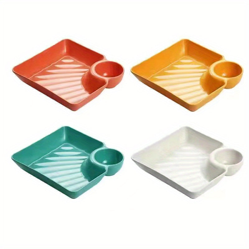 4pcs Plastic Serving Platter Set Sturdy Snack Plate Sushi Plate 18 X 16