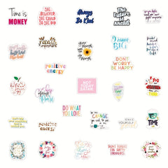 50 Pcs Quote Stickers Positive Motivational Waterproof Vinyl Stickers