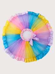 Girls Block Party Skirts Birthday Dress Festive Costume