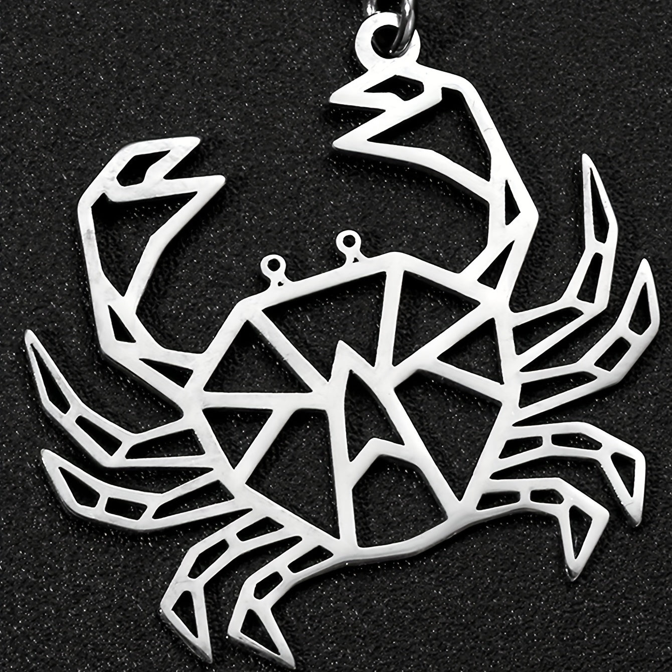 Creative Stainless Steel Hollow Crab Keychain For Men