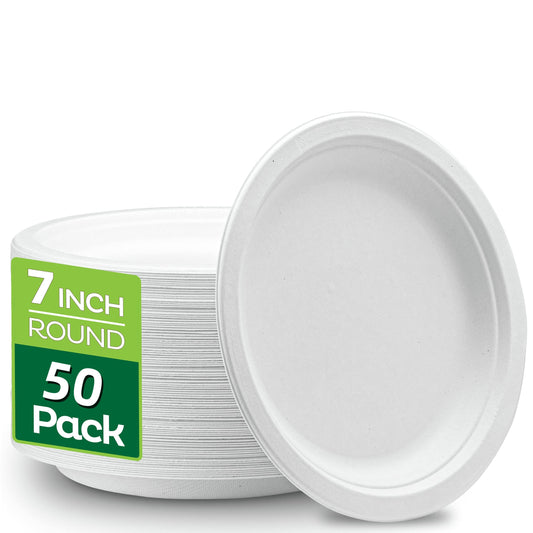 100 Compostable 7 Heavy Duty Dessert Trays Biodegradable