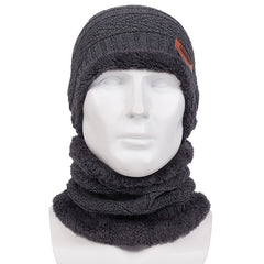 Men's Winter Triangle Knit Beanie Set