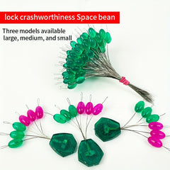 100pcs Silicone Space Beans Fishing Line Stoppers Fishing Float Stops