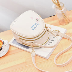 Mini Flower Embroidery Backpack Women's Handbag Stylish Crossbody Purse