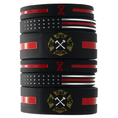 Firefighters Fireman Fire Guard Rubber Bracelet Stretchy Silicone Wristband