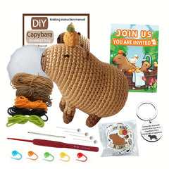 Capybara Crochet Kit for Adults - Christmas Gift, Beginner Craft Set