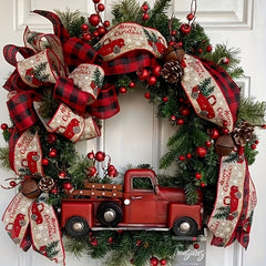 Christmas Red Truck Garland Farmhouse Decoration