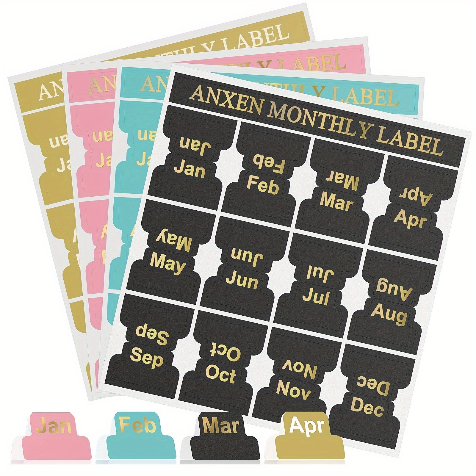 48pcs Self Adhesive Month Stickers for Journal and Notebook