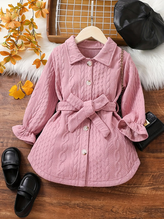 Girls' Button Down Collar Tunic Dress Casual Dresses For Vacation