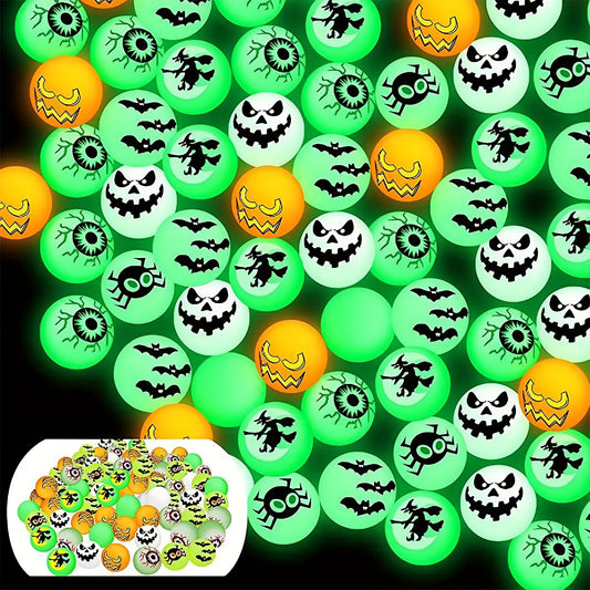 10pcs Halloween Glow In The Dark Bouncy Balls 2 Halloween Trick Treat Toy
