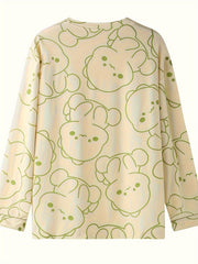 Dino Print Pajama Set Long Sleeve Top & Pants
