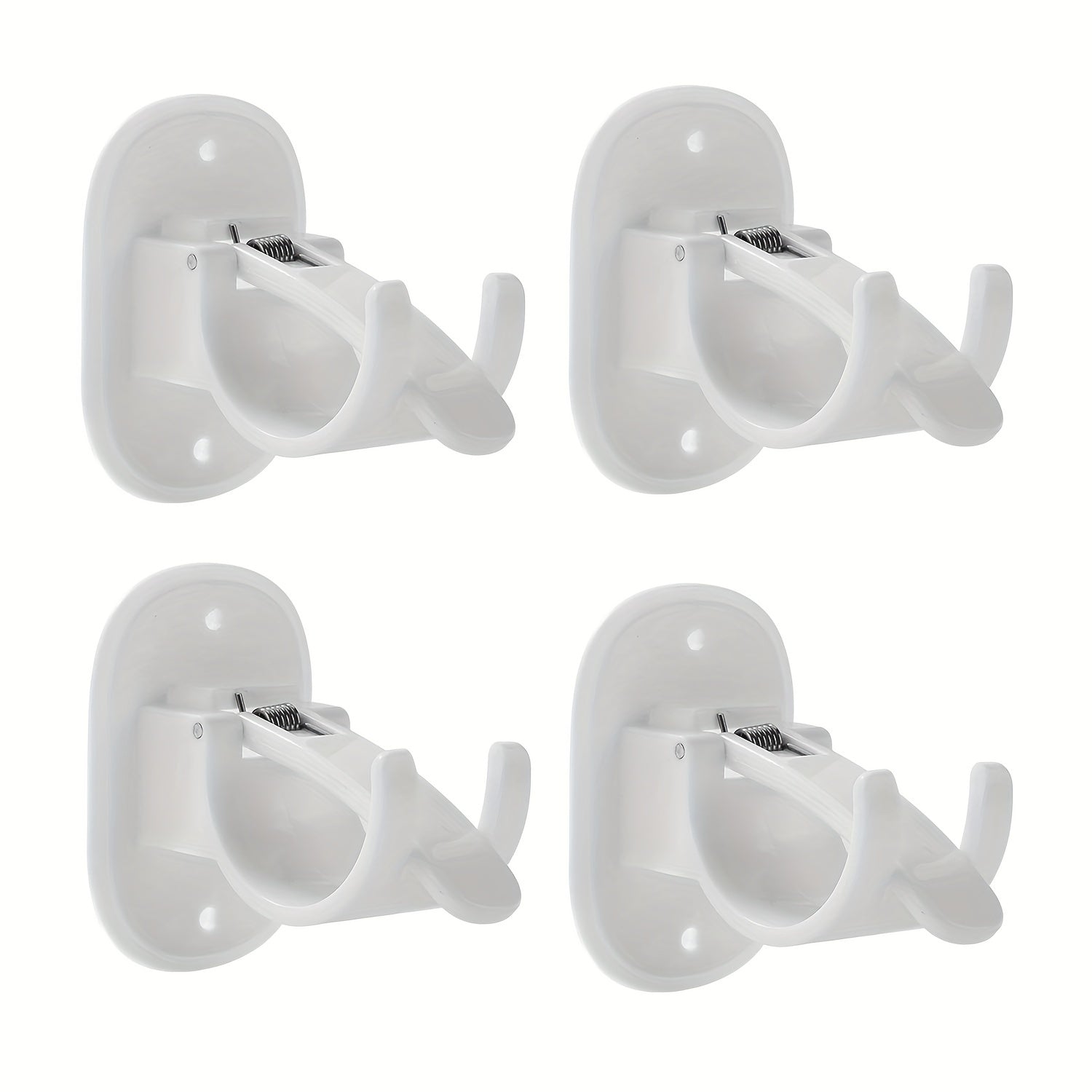 4pcs Telescopic Rod Hanger Curtain Rod Holder Hook Clamp