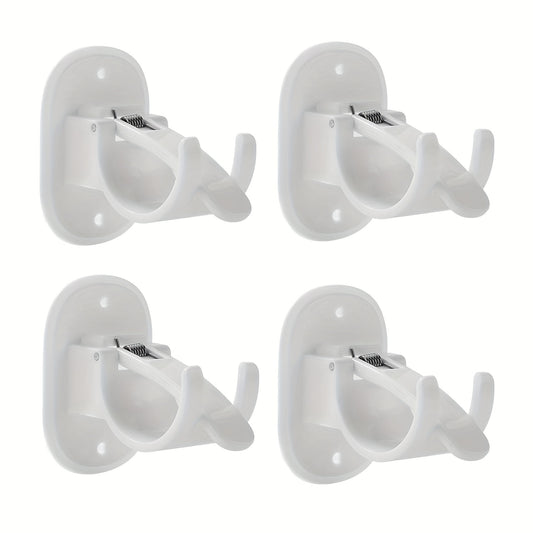 4pcs Telescopic Rod Hanger Curtain Rod Holder Hook Clamp