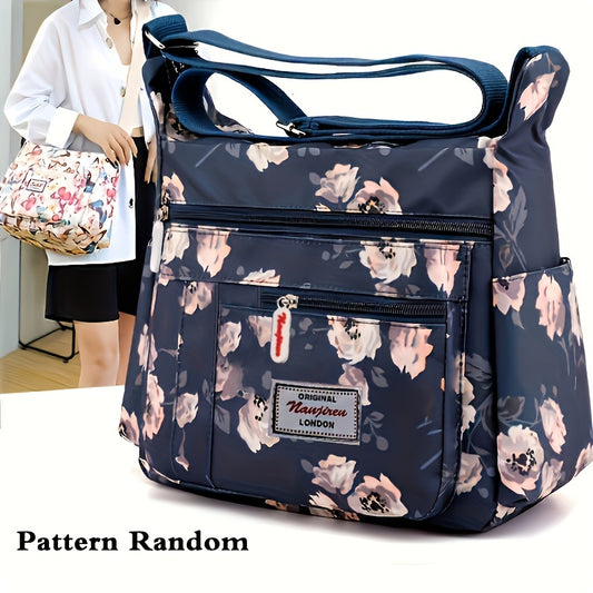 Floral Pattern Crossbody Bag Nylon Shoulder Bag