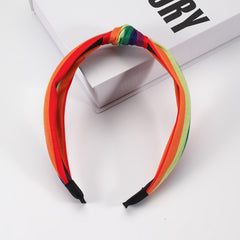 Rainbow Striped Hairband Non Slip Adjustable Workout Headband