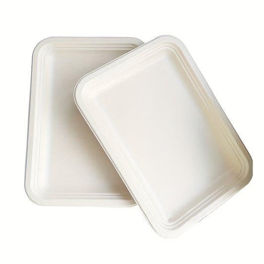 50pcs 35 Biodegradable Paper Plates Heavy Duty Sugarcane Platter for BBQ Picnic
