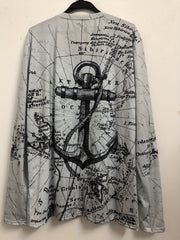 Anchor Print Men's Graphic Sweatshirt Autumn Winter