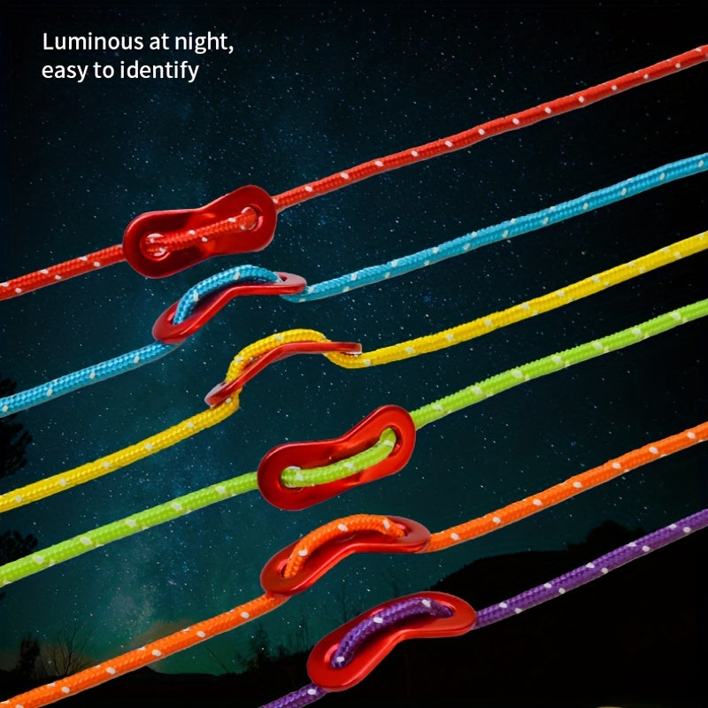 4pcs 3m Reflective Rope Wind Rope with Buckle for Camping