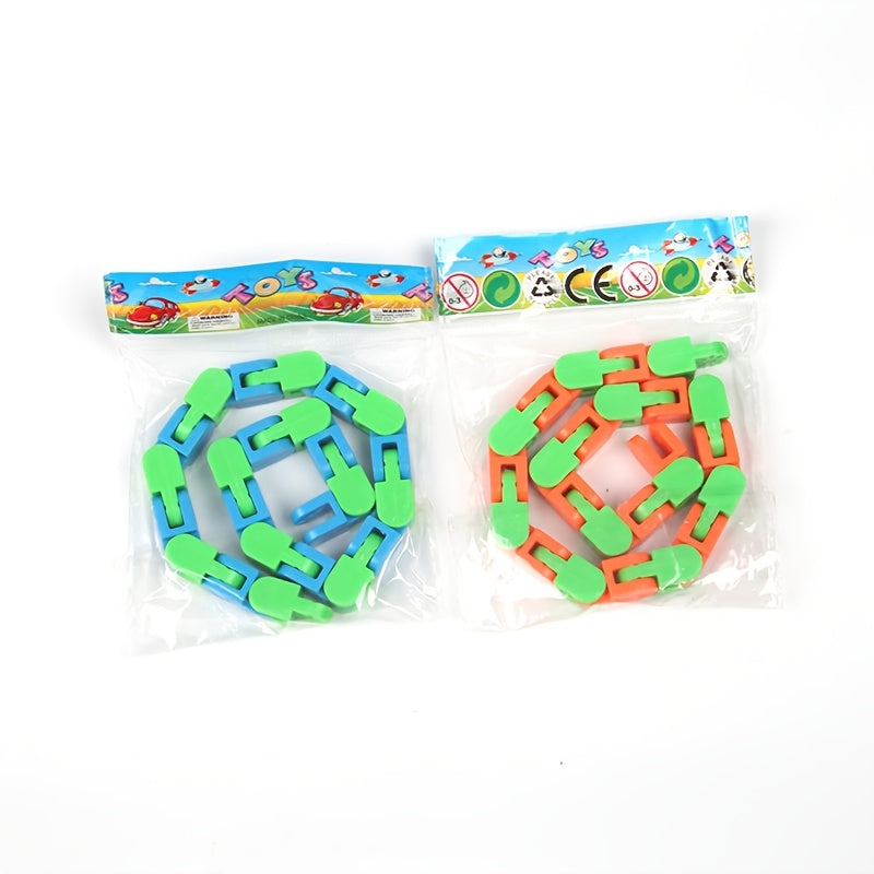 5pcs Magic Fluid Bracelets Folding Chains 24 Links Assorted Colors