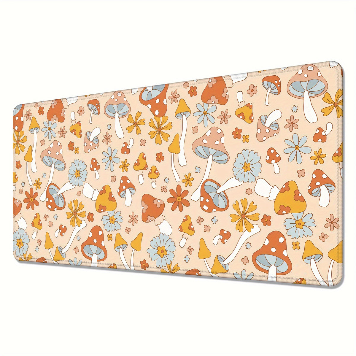Retro 70s Floral Hippie Mushrooms Gaming Mouse Pad