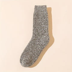 Winter Plus Velvet Wool Warm Socks Men's Plus Size Mid-calf Socks