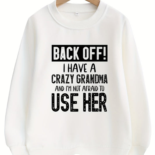 Girls Crazy Grandma Letter Graphic Crew Neck Sweatshirt Top
