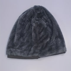 Neutral Large Star Jacquard Plus Velvet Knitted Hat