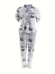  Pop Art Print Shirt & Leggings Set