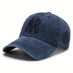 Vintage Embroidered Baseball Cap Washed Distressed Sunscreen Dad Hat Adjustable