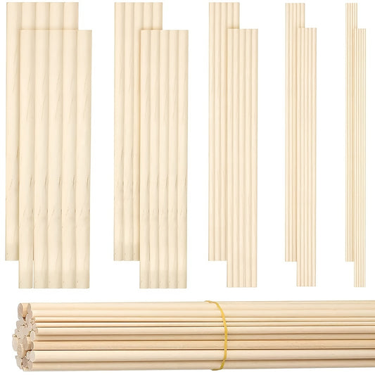 50pcs Birch Wooden Stick Combination Set DIY Building Model Material