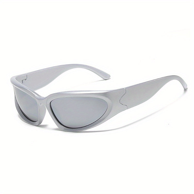 Y2K Wrap Around Sunglasses Mirrored UV400 Sun Shades