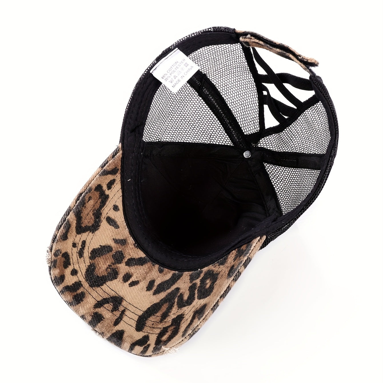 Leopard Print Hat Breathable Baseball Cap Outdoor Sunshade