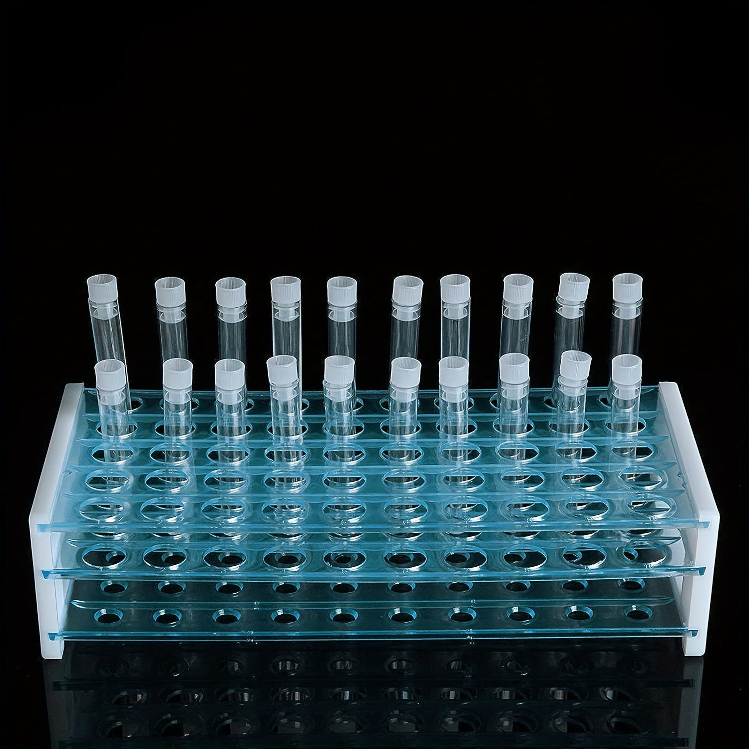 1pc Test Tube Rack for 15-18mm Tubes, Holds 50pcs, Disassemblable