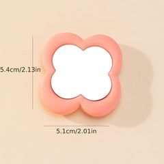 Pink Flower Compact Mirror Cosmetic Mobile Phone Air Cushion Bracket