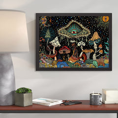 Moon Mushroom Eyes Diamond Painting Kit - Full Round Diamond Art Painting
