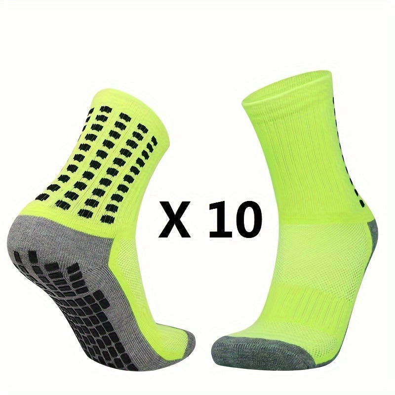 Men's Mid Crew Sport Socks - Sweat Absorbing Comfy Breathable Football Socks