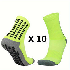 Men's Mid Crew Sport Socks - Sweat Absorbing Comfy Breathable Football Socks