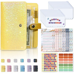 A6 Leather Budget Binder with 12 Zipper Envelopes