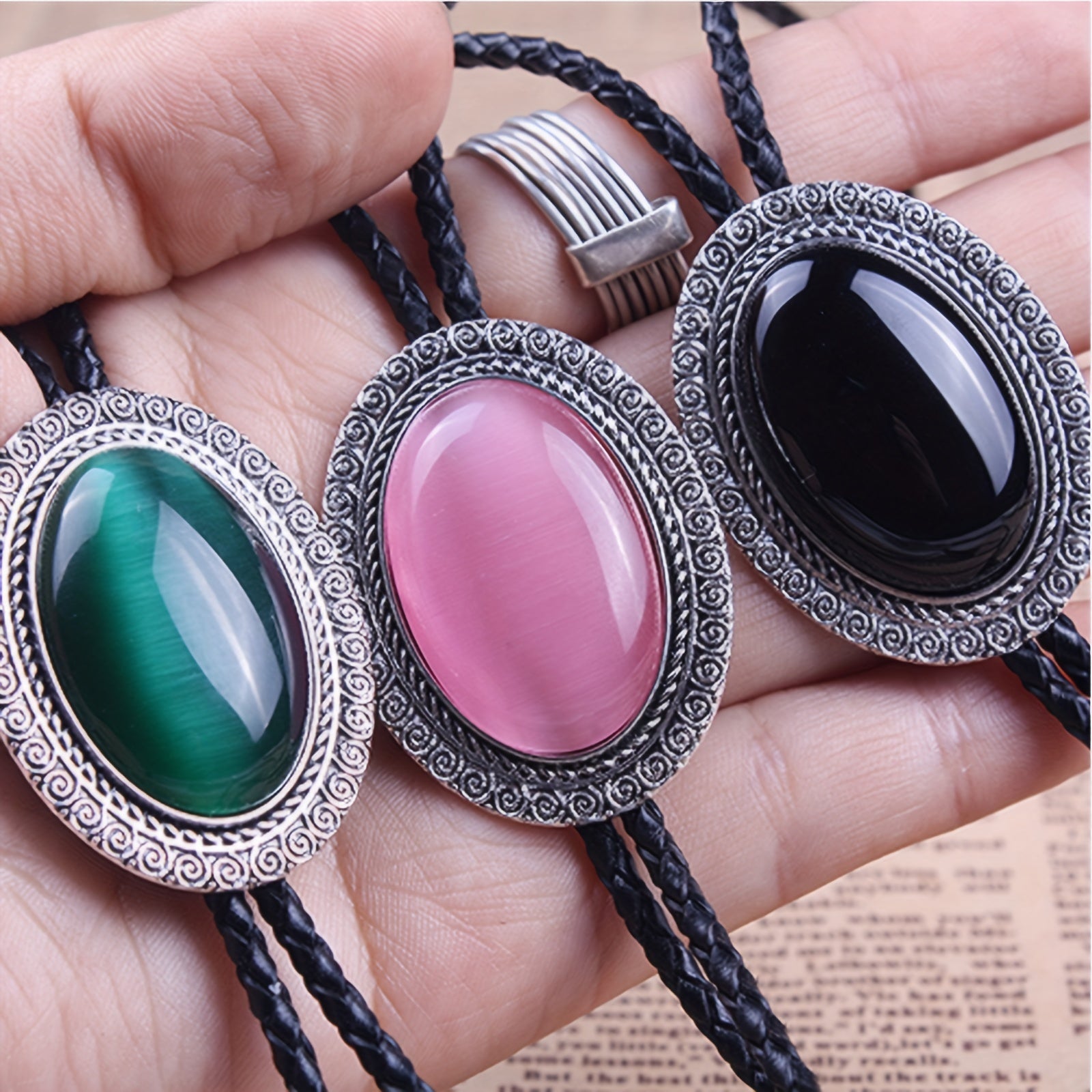 Bolo Tie Unisex Cowboy Leather Necktie Necklace Costume Accessories