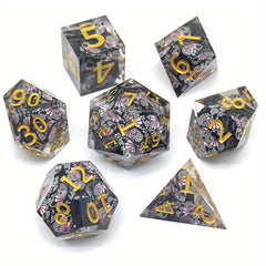 Nightglow Resin Dice 7 Piece Set For RPG Board Games
