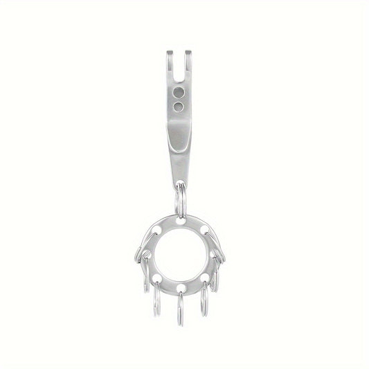 Stainless Steel Suspension Clip with Round Ring Keyring