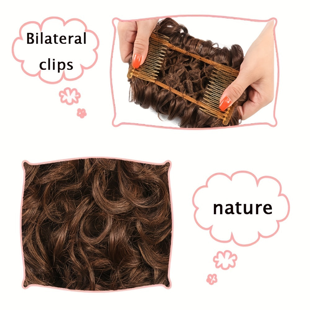 Messy Curly Hair Bun Comb Extension Easy Stretch Clip Hair Piece