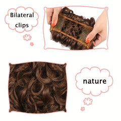 Messy Curly Hair Bun Comb Extension Easy Stretch Clip Hair Piece