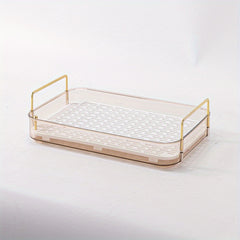 Stylish Bathroom Counter Organizer with Cosmetic Holder and Storage Shelf