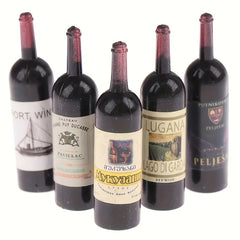 10 Mini Resin Wine Bottles for Dollhouse Crafts