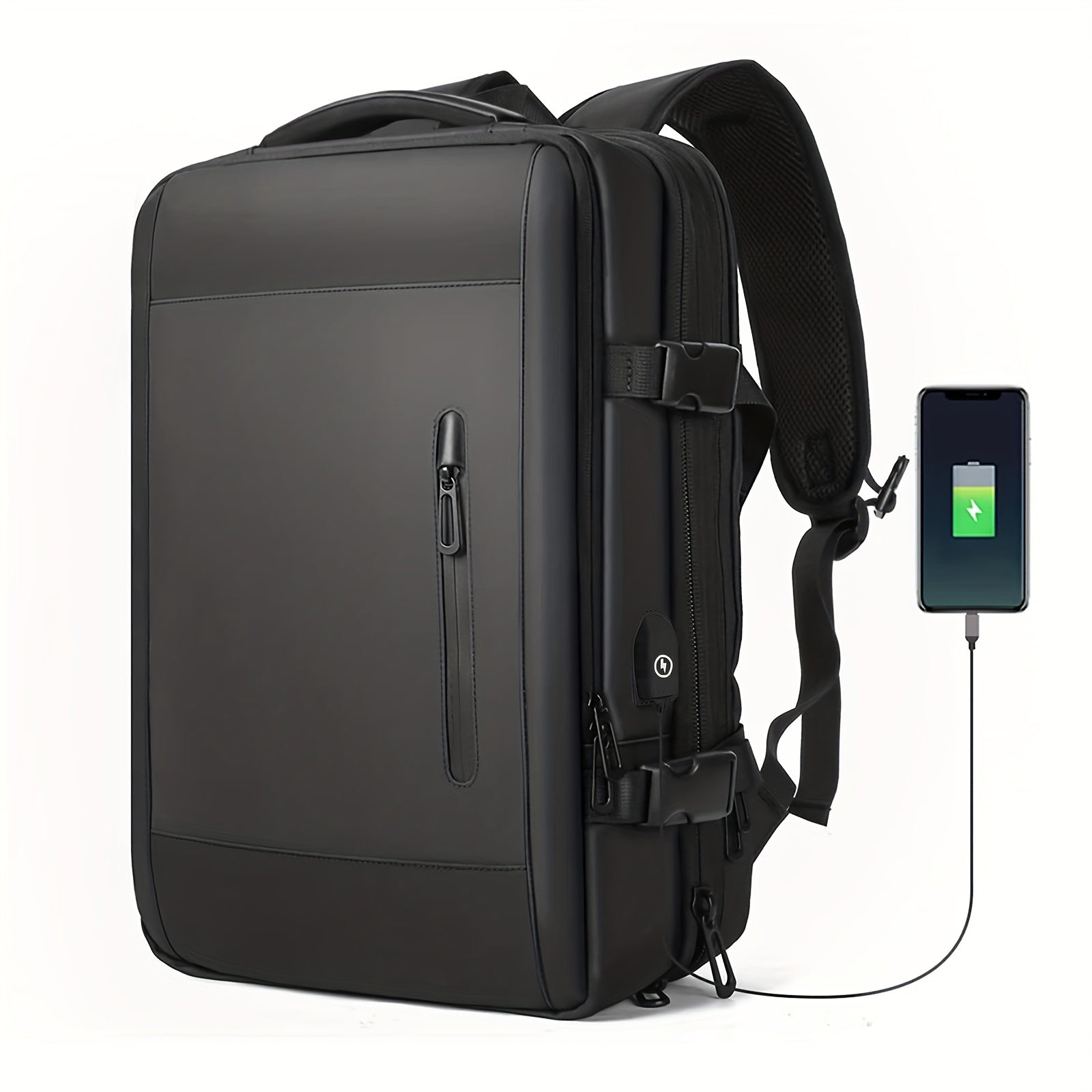 Expandable Travel Backpack Carry on Weekender Luggage Bag With USB Charging Port