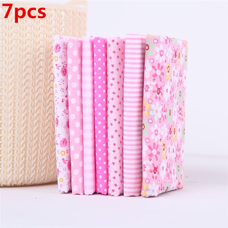 7pcs Cotton Craft Fabric Patchwork Bundle Squares DIY Sewing Scrapbooking