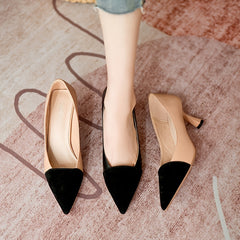 Pointed Toe Pumps Pyramid Heeled Slip On High Heels Working Footwear