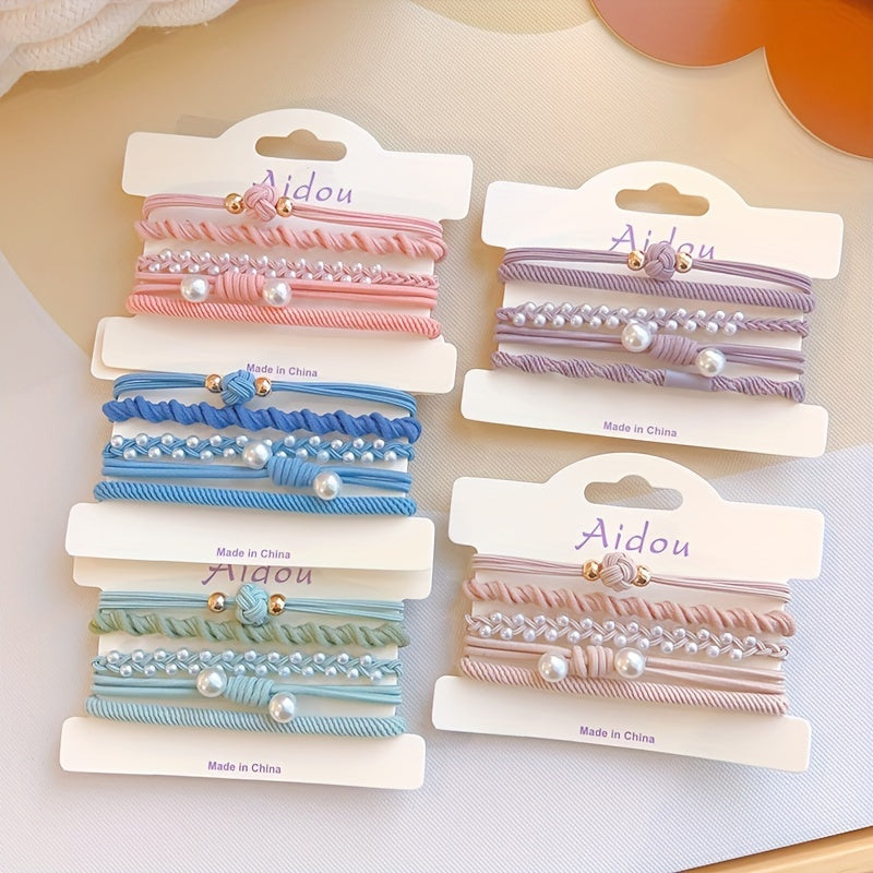5pcs Faux Pearl Hair Tie Hair Accessories